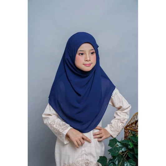 Navy Blue Chiffon Kids Hijab