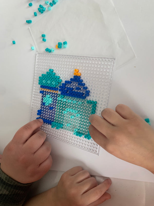 Masjid Perler Bead Craft Kit - Blue/Pink