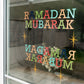Ramadan Mubarak Colourful Window Clings