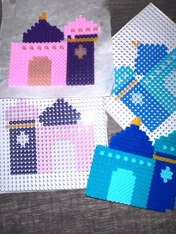 Masjid Perler Bead Craft Kit - Blue/Pink