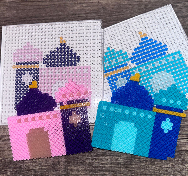 Masjid Perler Bead Craft Kit - Blue/Pink