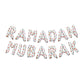 Ramadan Mubarak Watermelon Foil Letters - White