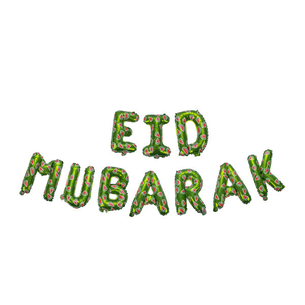 Eid Mubarak Watermelon Foil Letters - Green