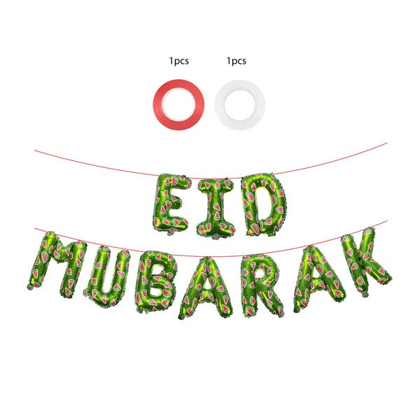 Eid Mubarak Watermelon Foil Letters - Green