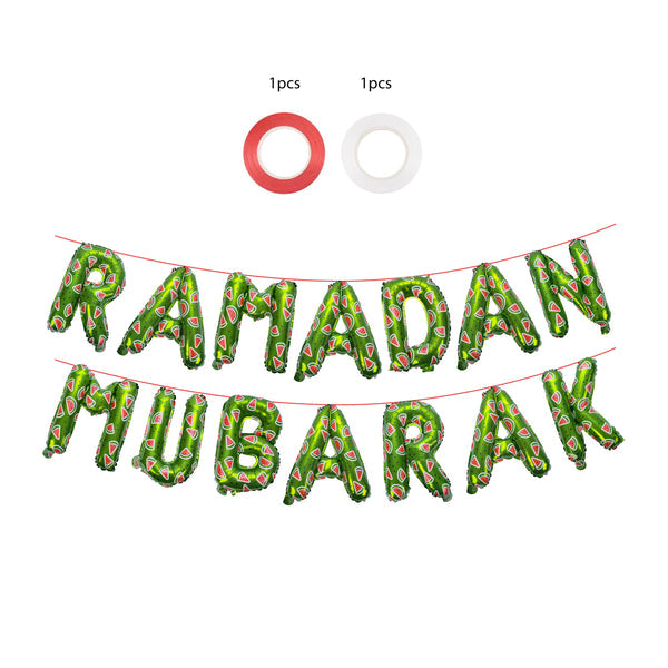 Ramadan Mubarak Watermelon Foil Letters - Green