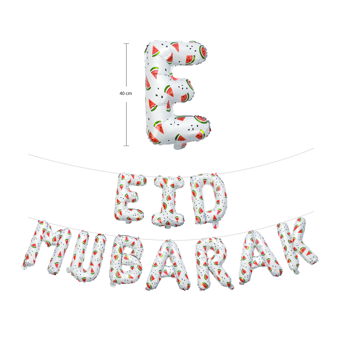 Eid Mubarak Watermelon Foil Letters - White