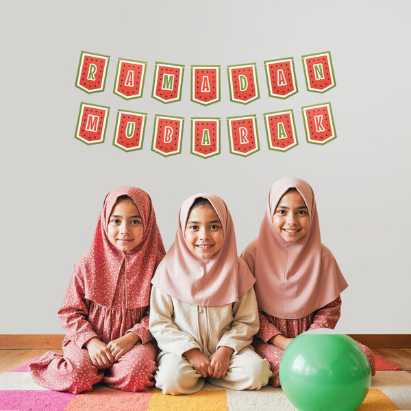 Ramadan Mubarak Bunting - Watermelon