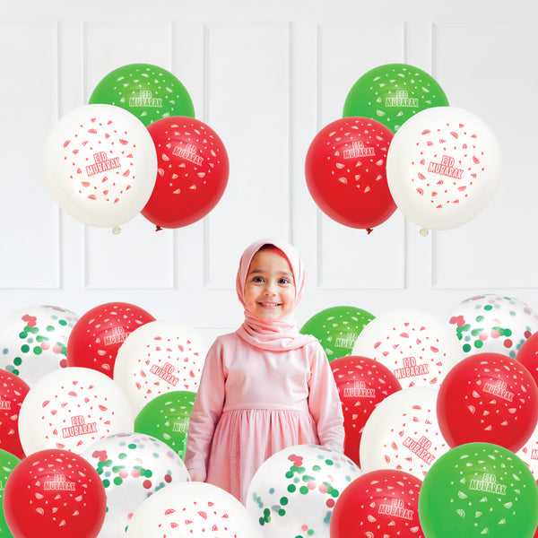 Eid Mubarak Balloons - Watermelon