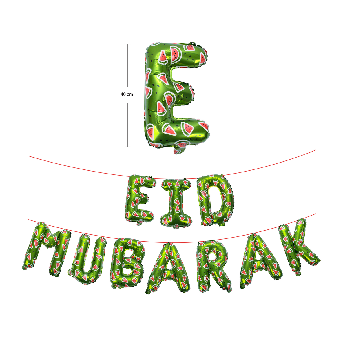 Eid Mubarak Watermelon Foil Letters - Green