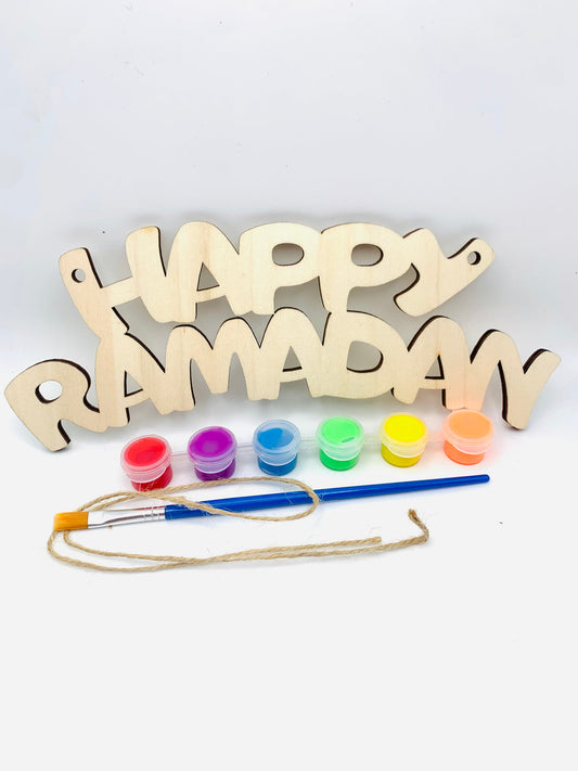 Happy Ramadan Wooden Banner Craft Kit