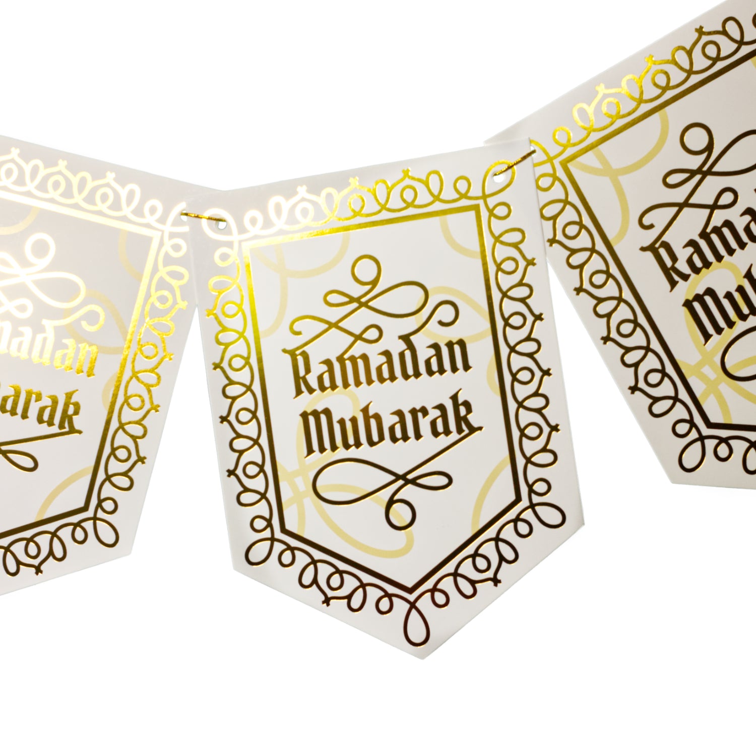 Ramadan Classic White Gold Banner Anafiya Gifts UK