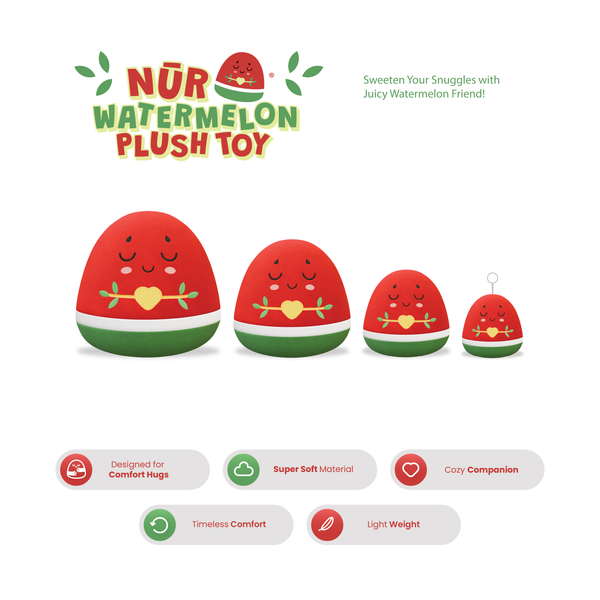 Nūr Watermelon Plush Keyring - 8cm