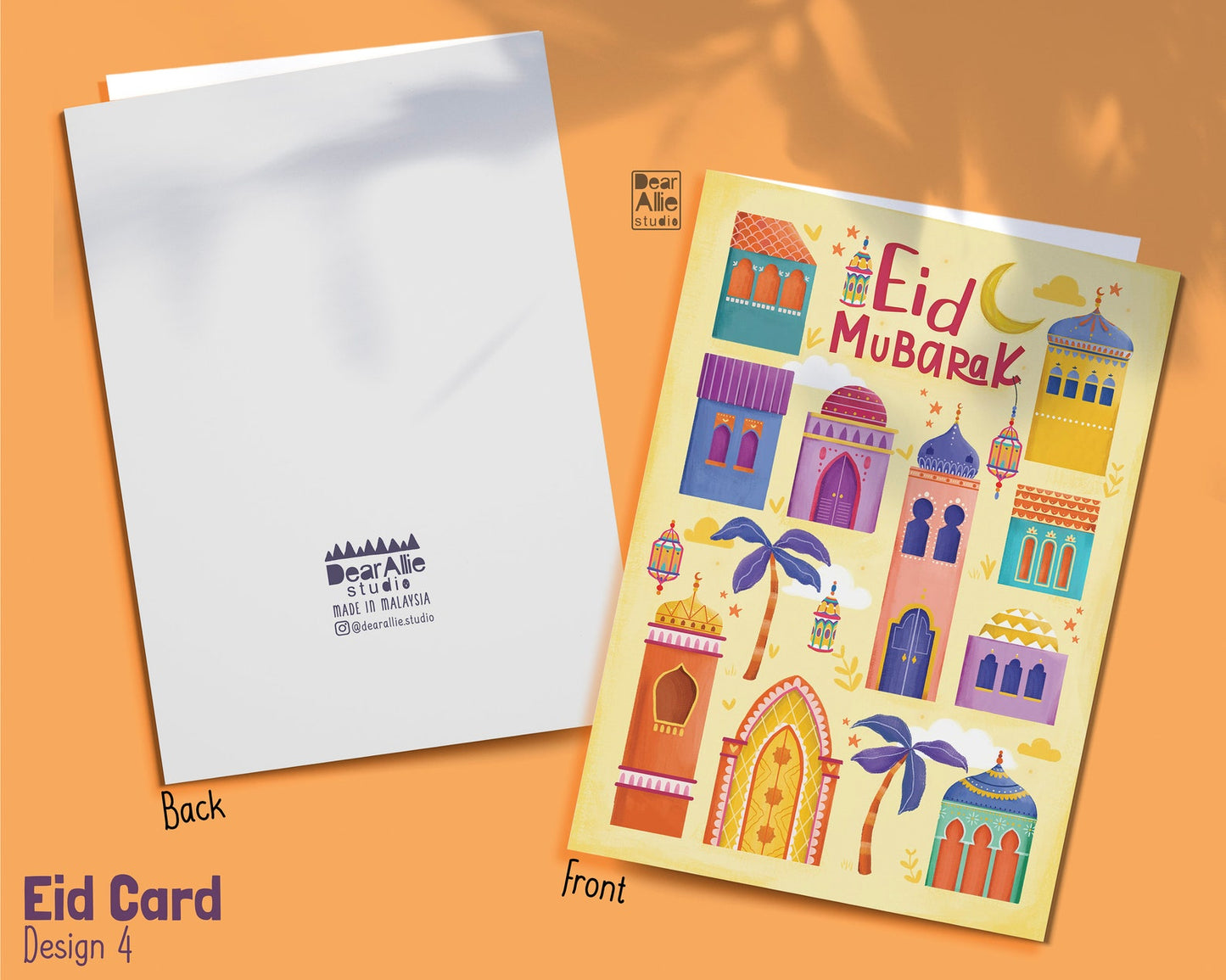 Eid Mubarak Cards A6 Size - Pack of 4