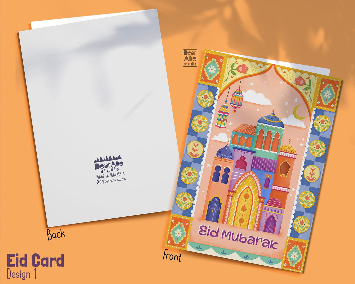 Eid Mubarak Cards A6 Size - Pack of 4