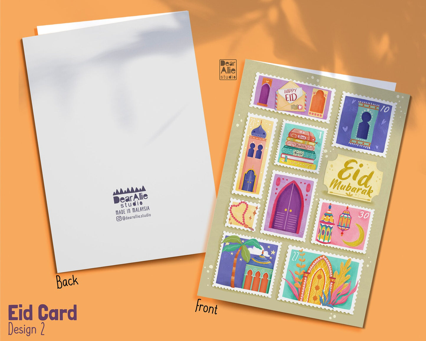 Eid Mubarak Cards A6 Size - Pack of 4