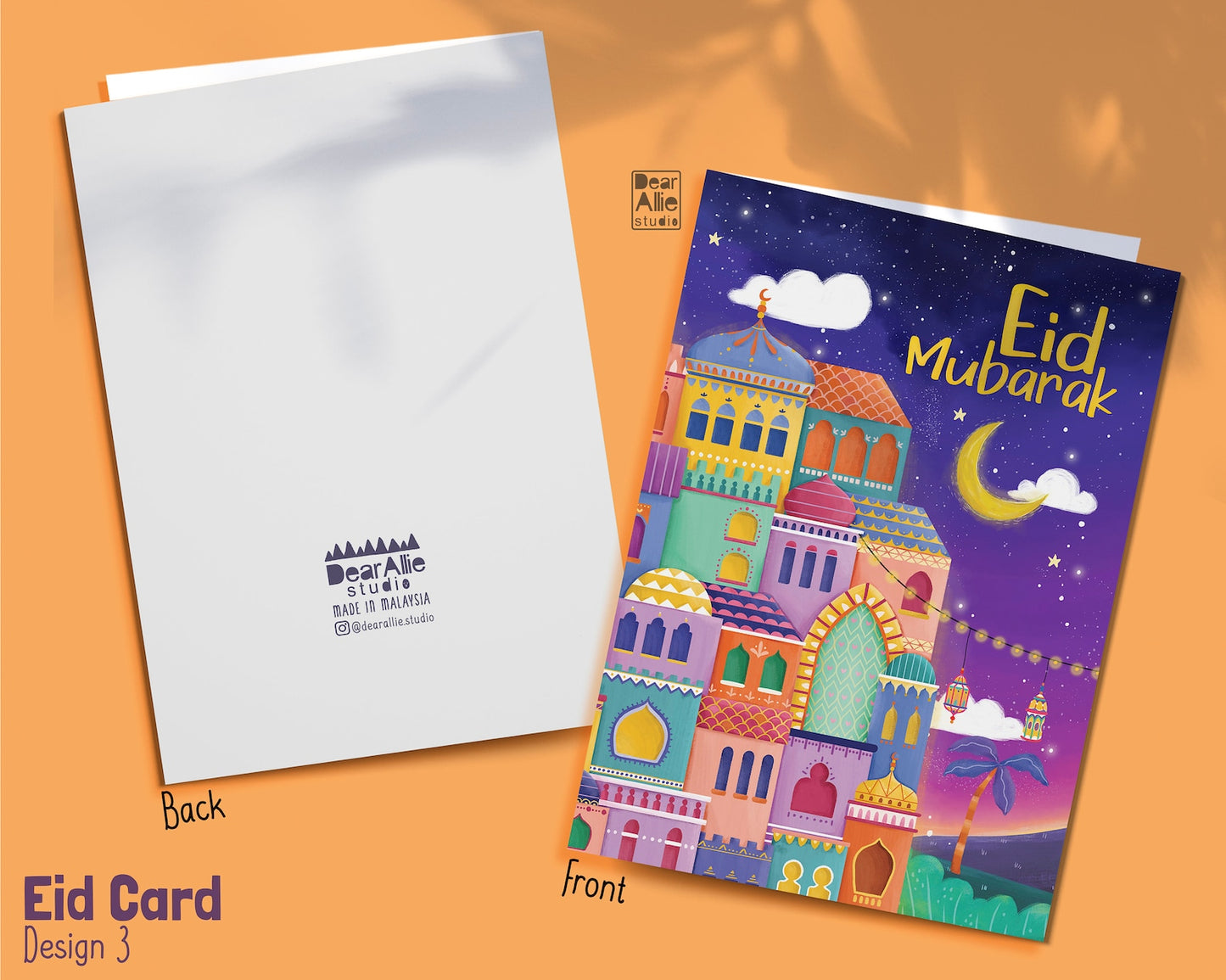 Eid Mubarak Cards A6 Size - Pack of 4