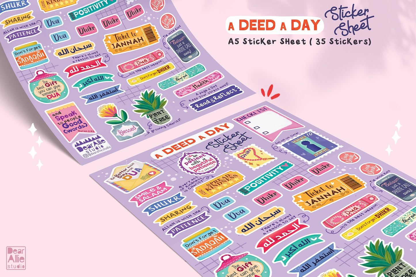 A Deed A Day Sticker Sheet - A5 size (35 stickers)