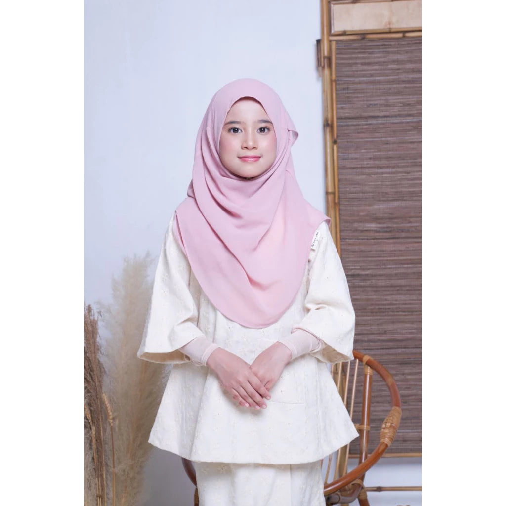 Pastel Pink Chiffon Kids Hijab