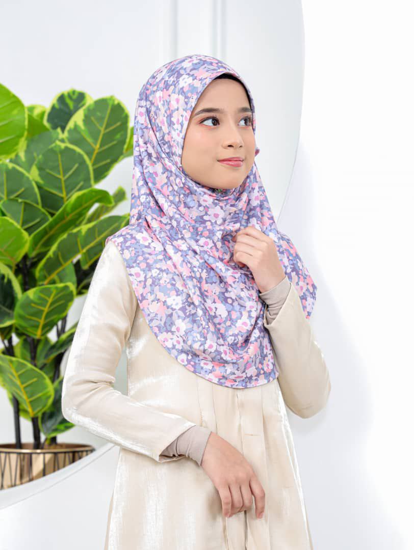 Purple Flowers Kids Hijab