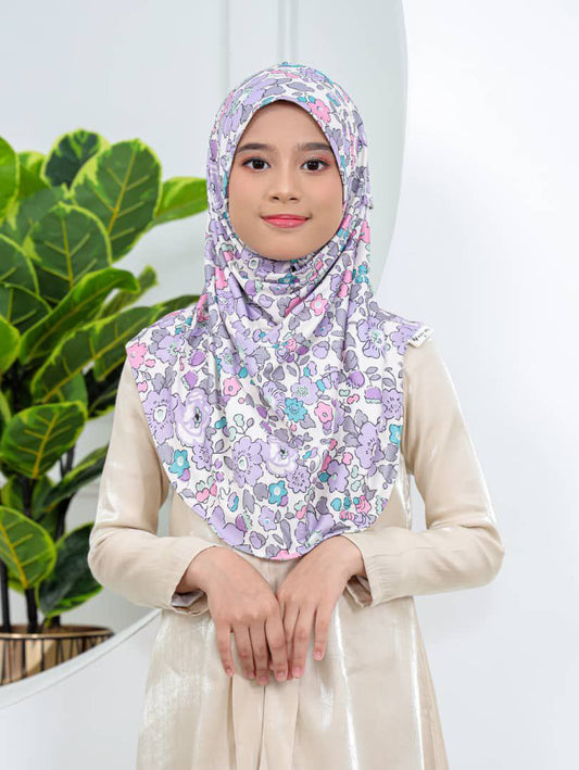 Purple Florets Kids Hijab