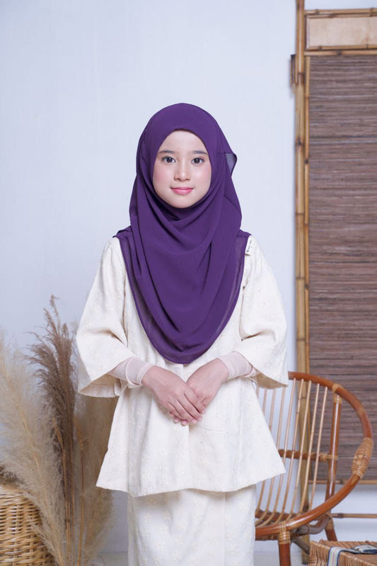 Dark Purple Chiffon Kids Hijab