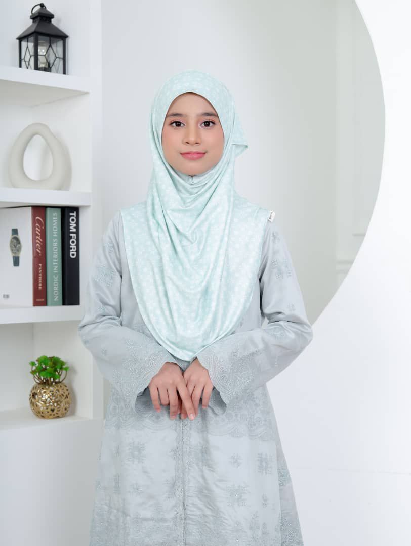 Mint Flowers Kids Hijab