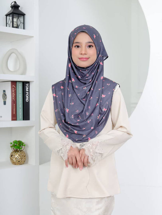 Navy Rose Kids Hijab